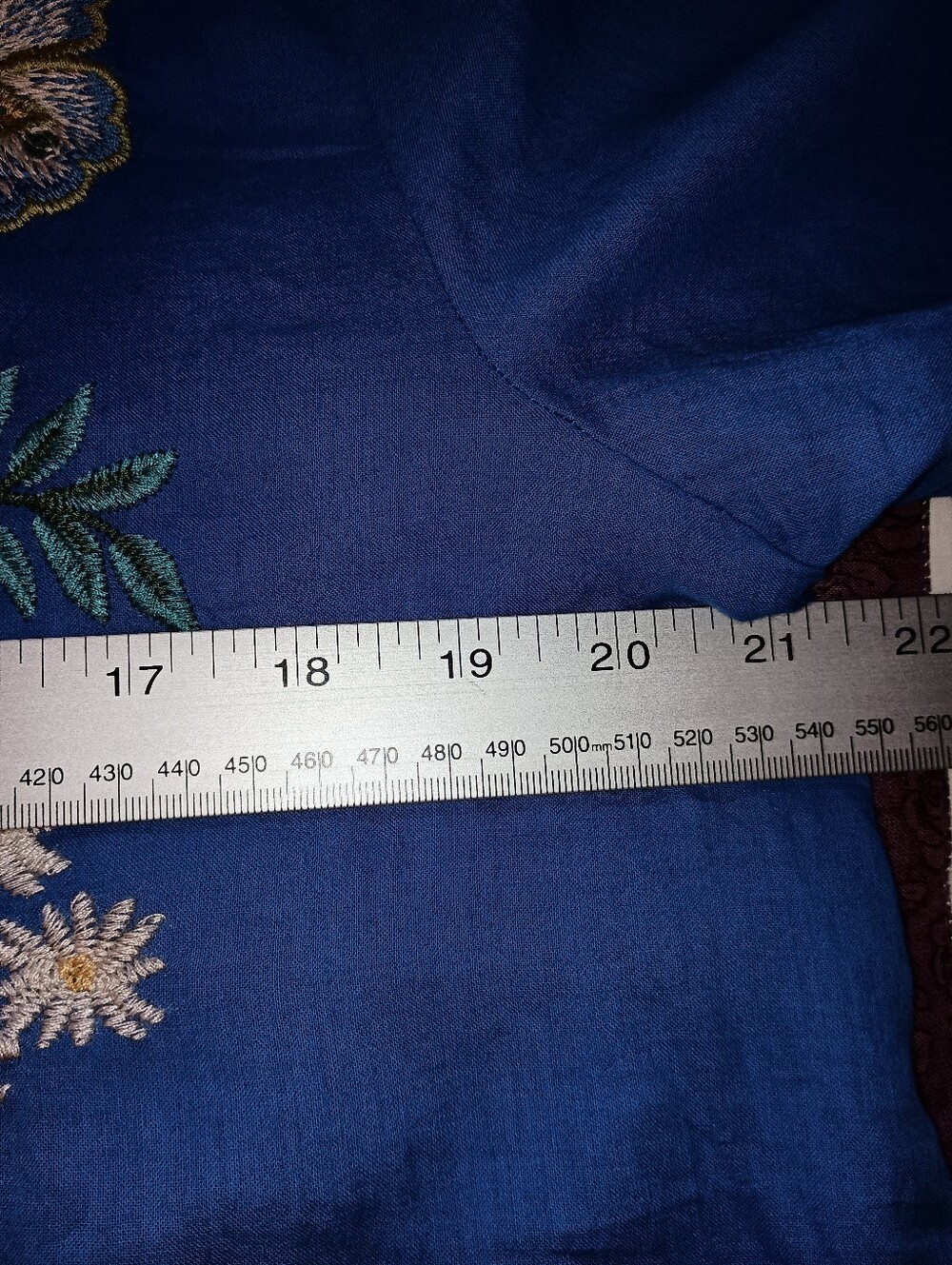 Size L Johnny Was Lapis Blue embroidered Malaya Cotton Field Blouse Peasant Top - Picture 5 of 9